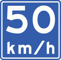 Adviessnelheid 50 km/u