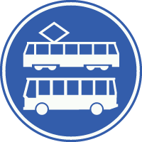 Rijbaan of –strook uitsluitend ten behoeve van lijnbussen en trams