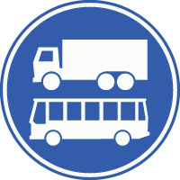Rijbaan of –strook uitsluitend ten behoeve van vrachtauto’s en lijnbussen