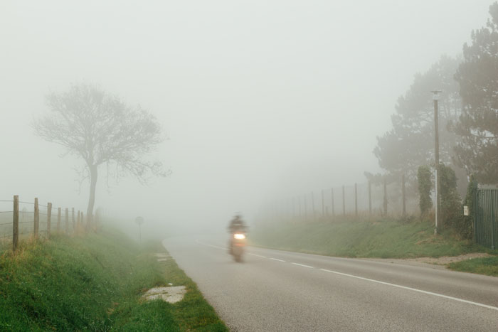 mist motorrijder