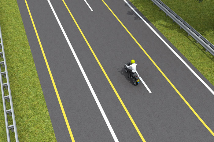 gele belijning motor