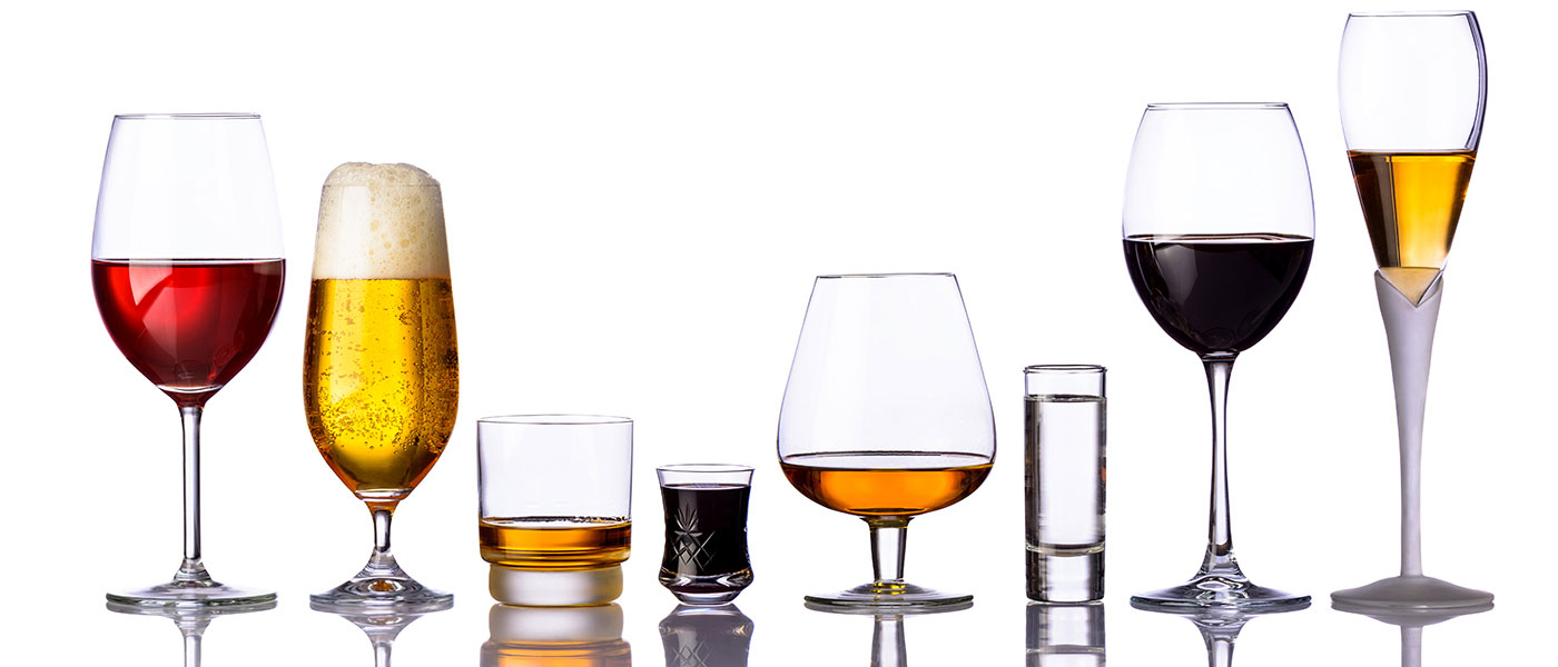 Glazen met alcohol
