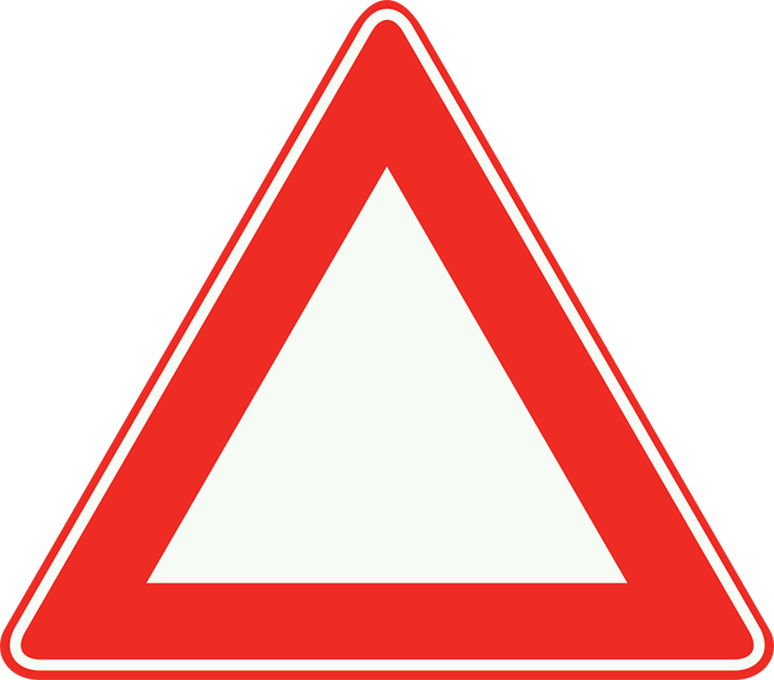 driehoekig bord rode rand