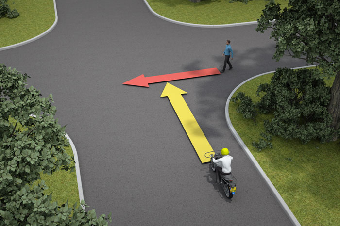 voetganger van rechts voetganger van rechts