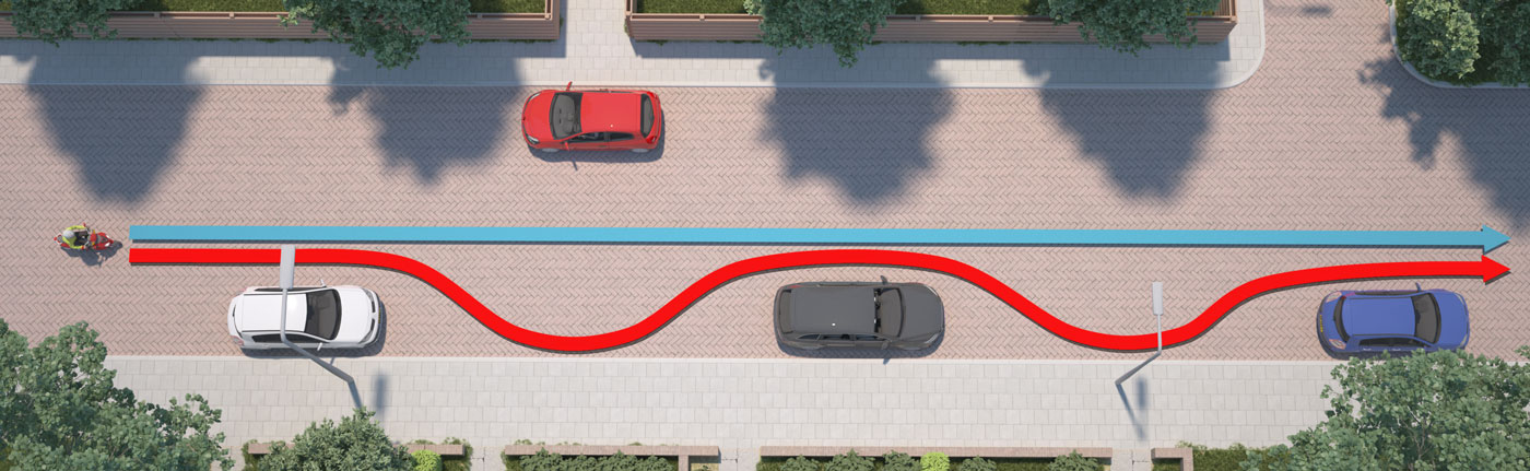 zigzaggend rijden bromfiets