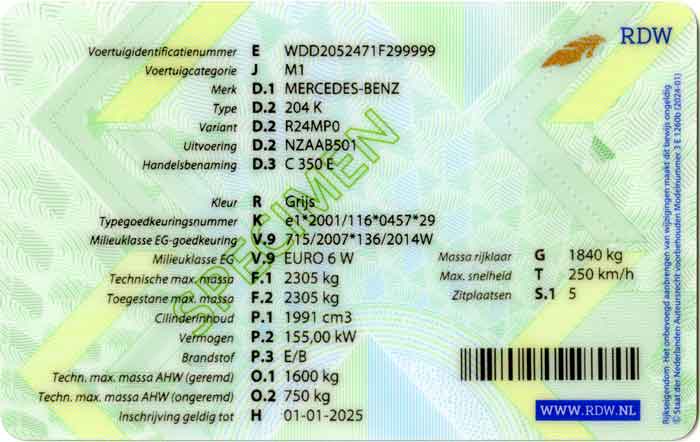 kentekenbewijs 2024 achterzijde