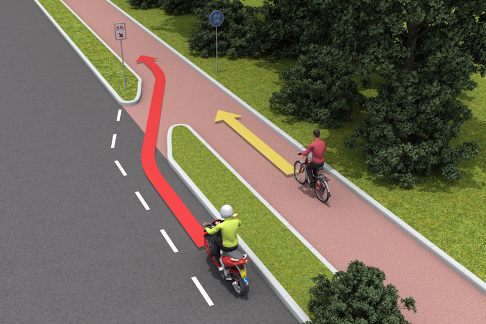 invoegen bromfiets