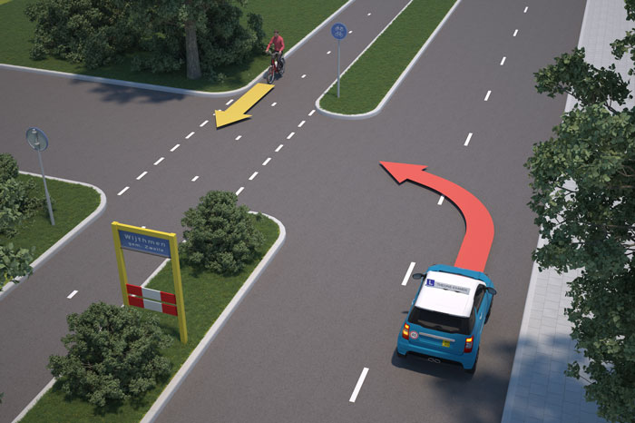 afslaan fietser rechtdoor afslaan fietser rechtdoor