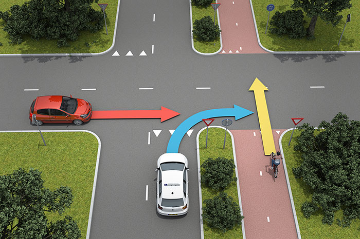 ongelijkwaardig kruising aanliggend fietspad