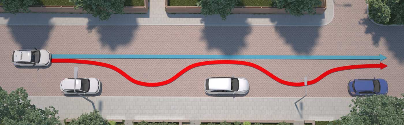 zigzaggend rijden auto