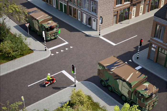 verkeerslichten militaire colonne