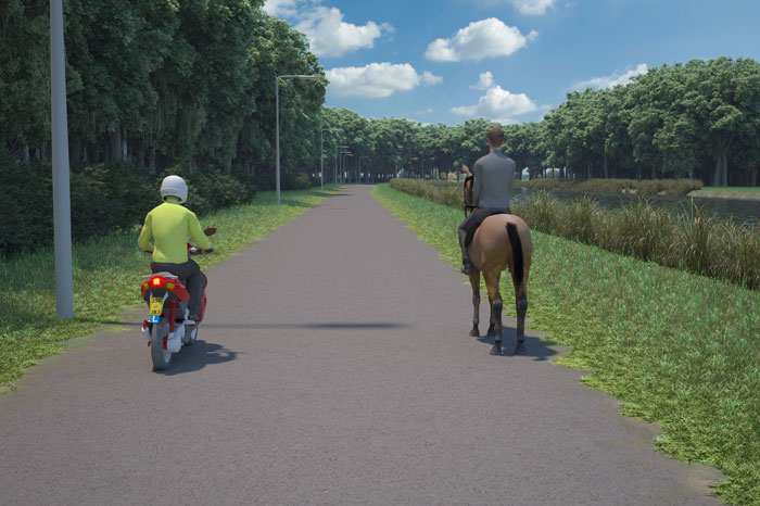 voorbijrijden paard