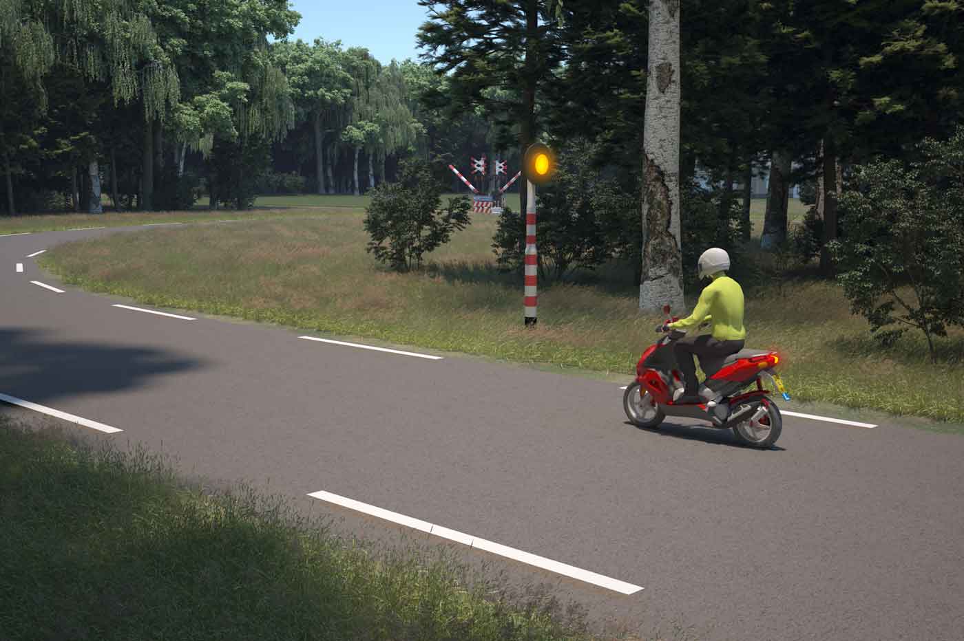 waarschuwingslicht overweg bromfiets