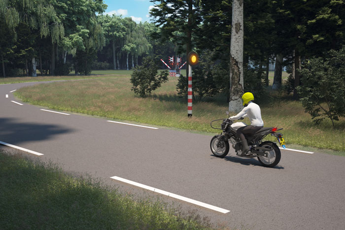 waarschuwingslicht overweg motor