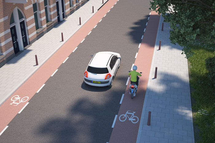 inhalen fietsstrook