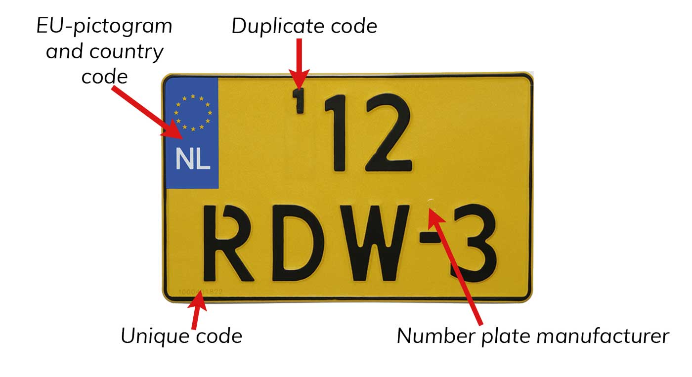 kentekenplaat met bijschrift kentekenplaat met bijschrift