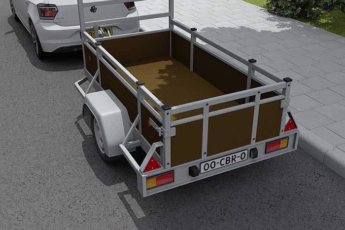 open aanhangwagen wit kenteken