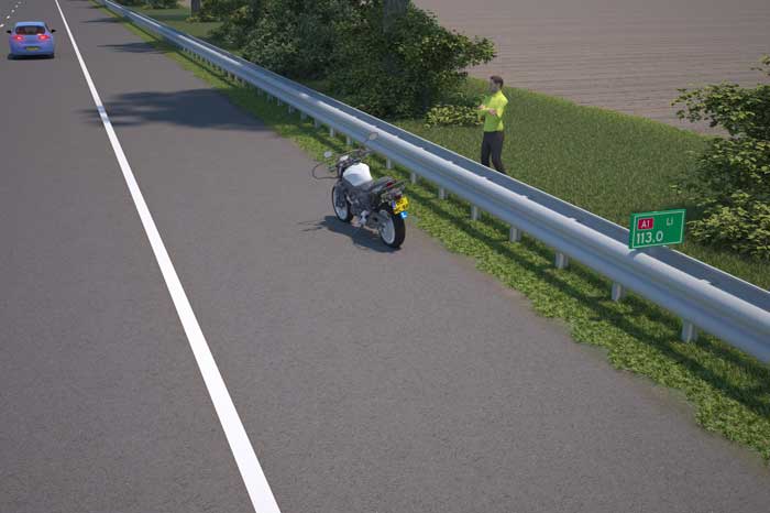 pech op vluchtstrook