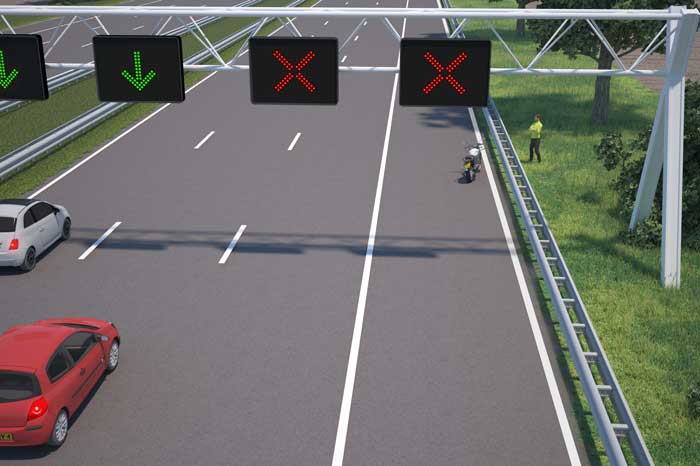 snelweg strook afgesloten motor