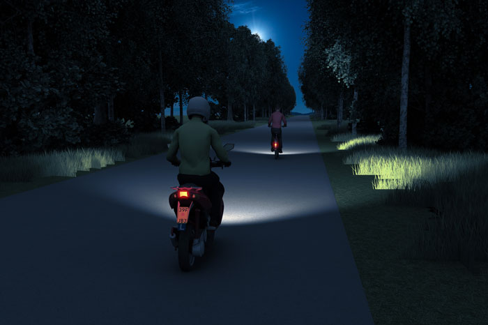 groot licht fietser