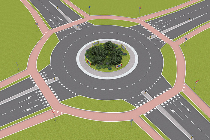 rotonde meerdere rijstroken