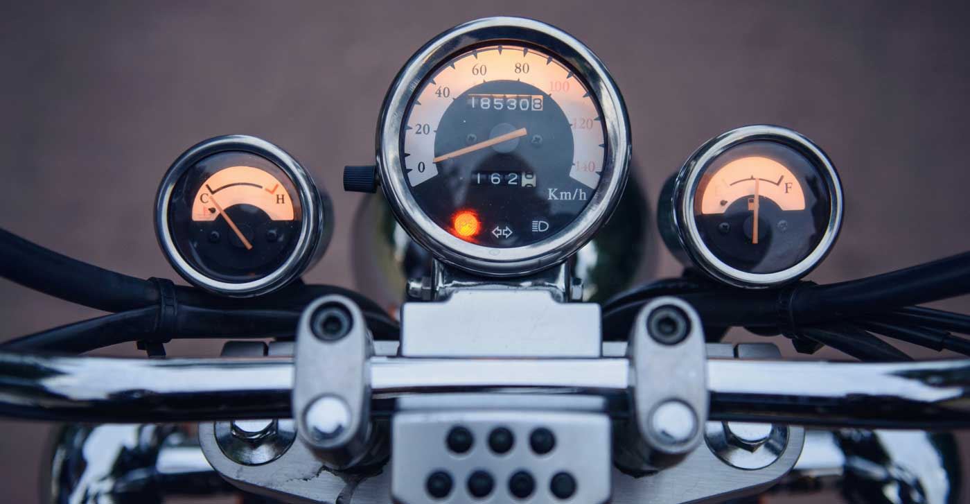 verlichte snelheidsmeter