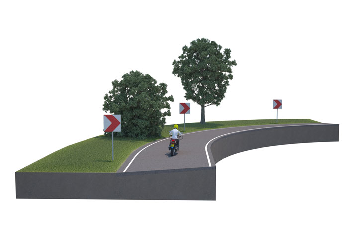 negatieve wegverkanting motor
