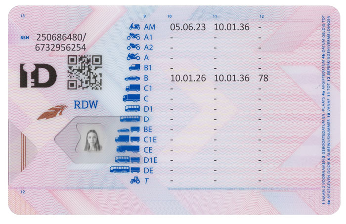 rijbewijs am b achterkant