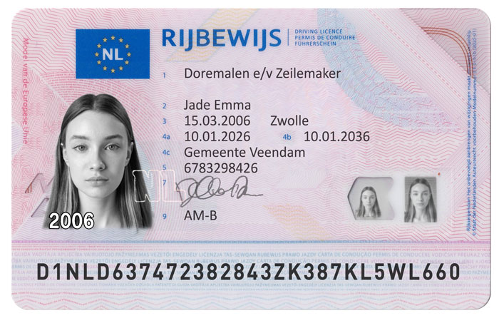 rijbewijs am b voorkant