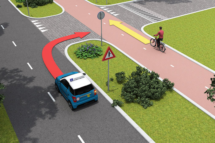 fietser rechtdoor fietspad