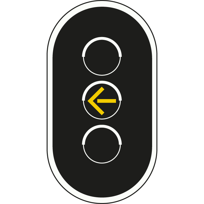 verkeerslicht 3 geel links
