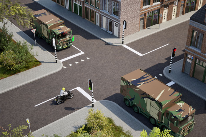 verkeerslichten militaire colonne