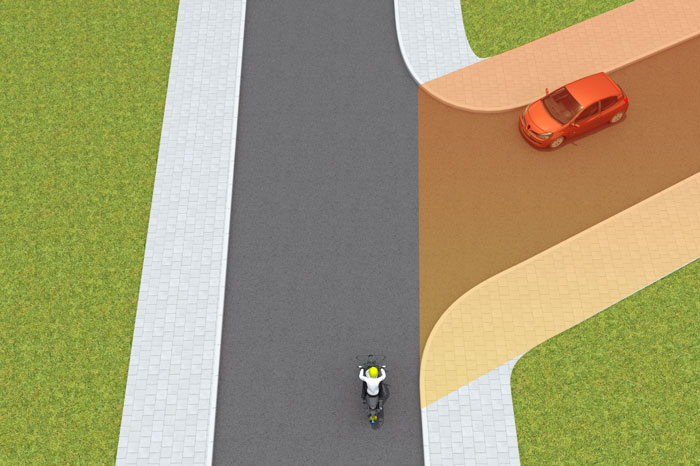 y splitsing kruisende weg motor